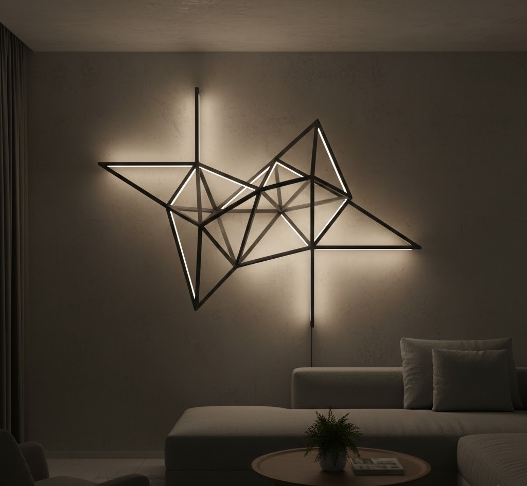 Integrated lighting and sculpture combination